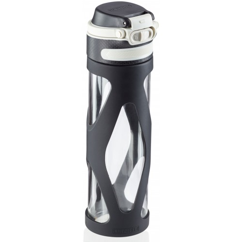 LEIFHEIT Cestovná sklenená fľaša so silikónovým návlekom 600 ml čierna 03254